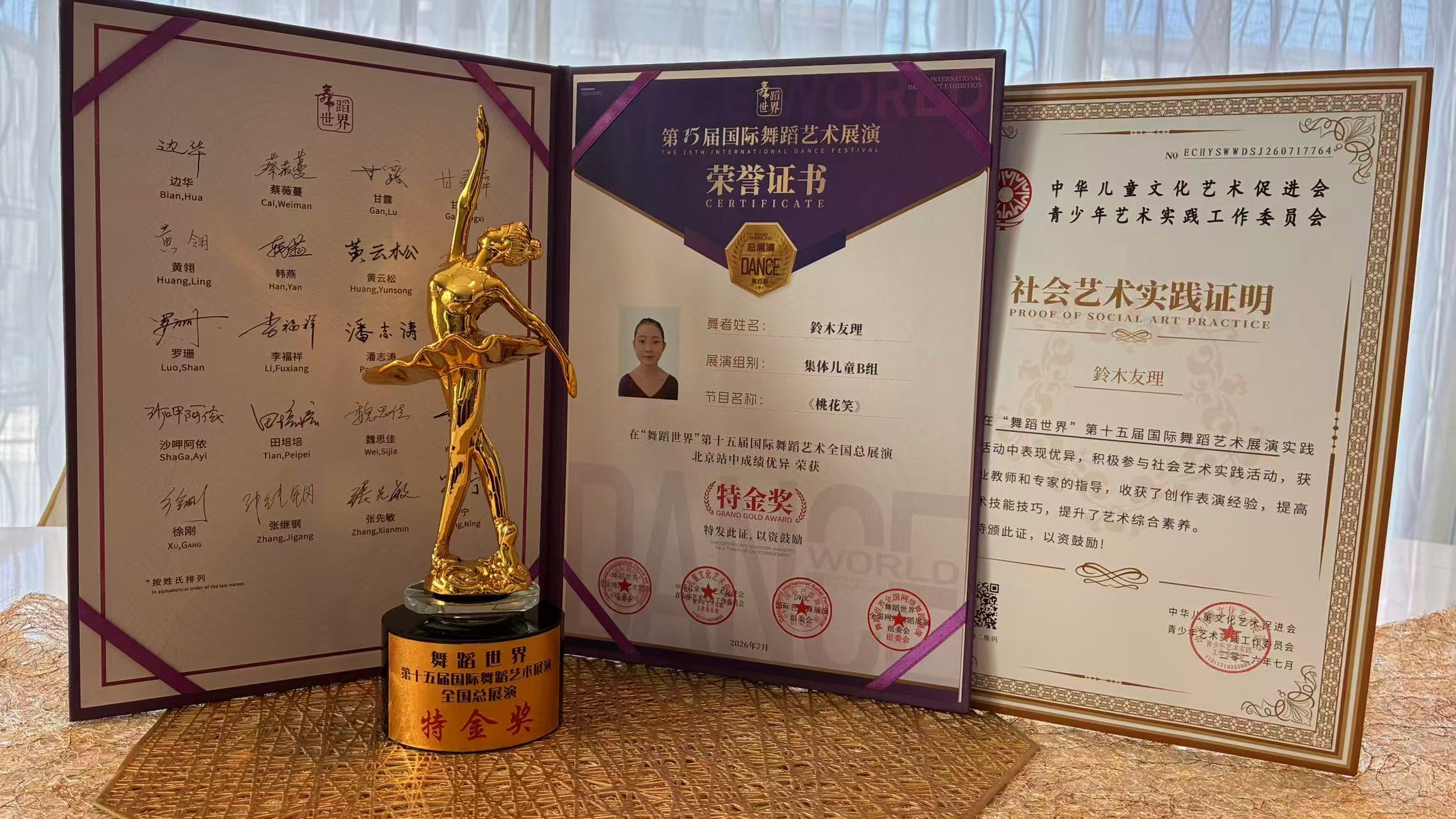 第15回国際舞踊芸術展演 特金賞